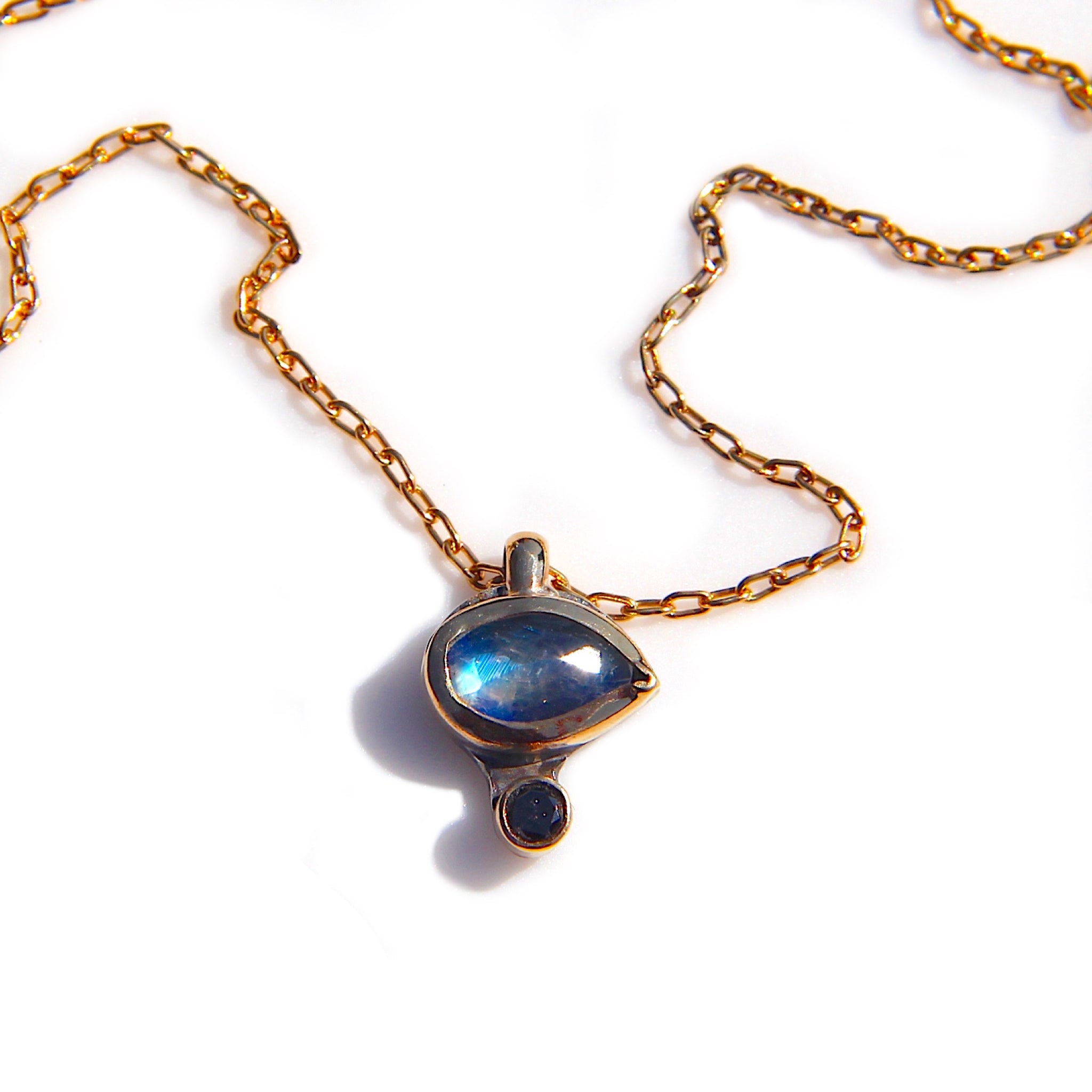 Moonstone & Diamond Eye Necklace