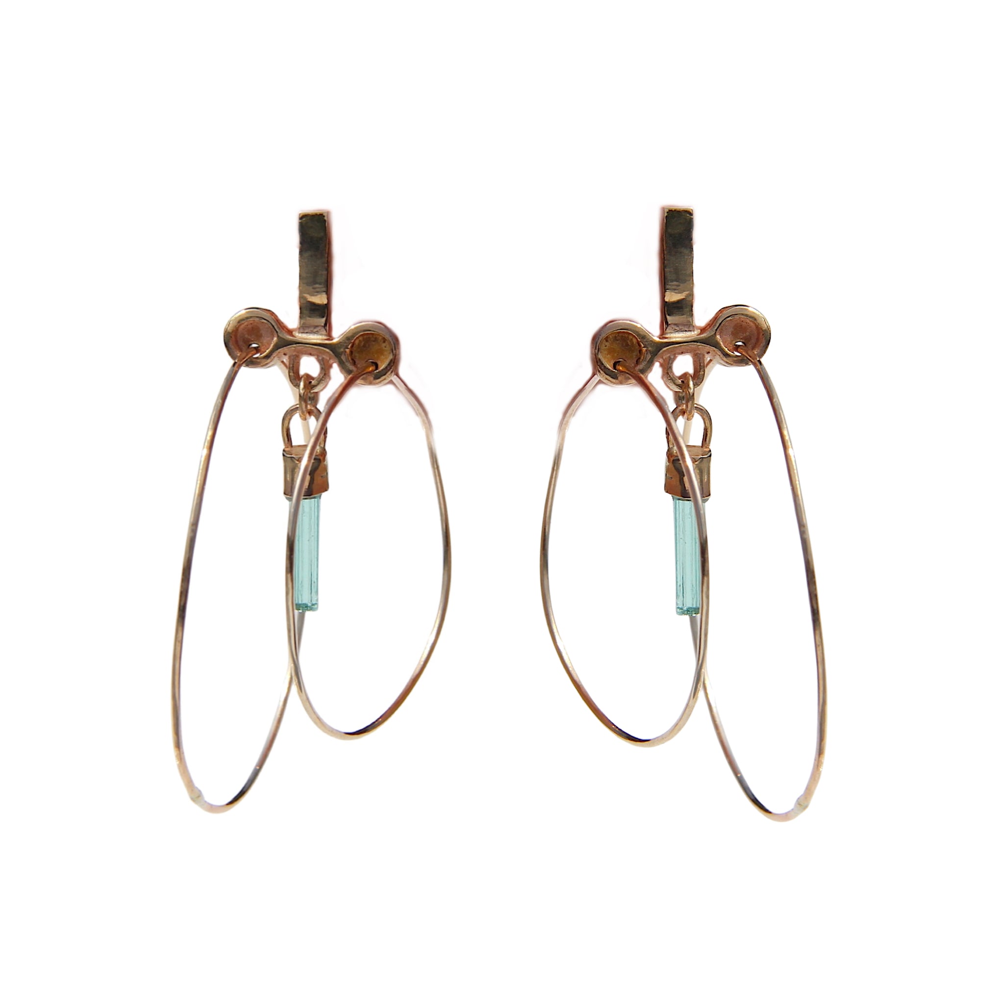 Aquamarine Double Hoops