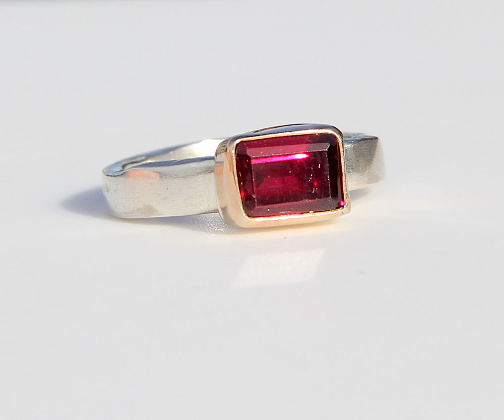 Rectangle Garnet Ring