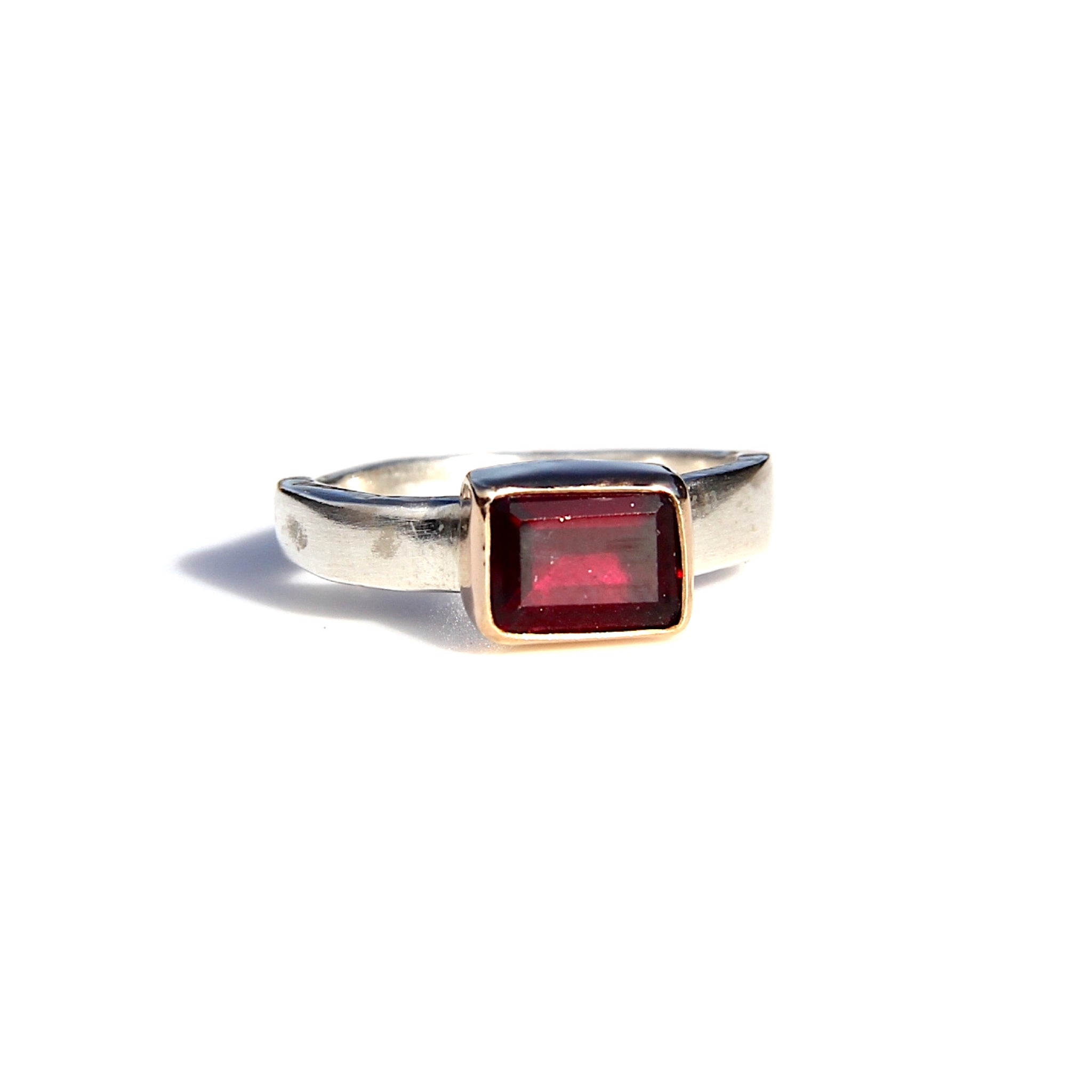 Rectangle Garnet Ring