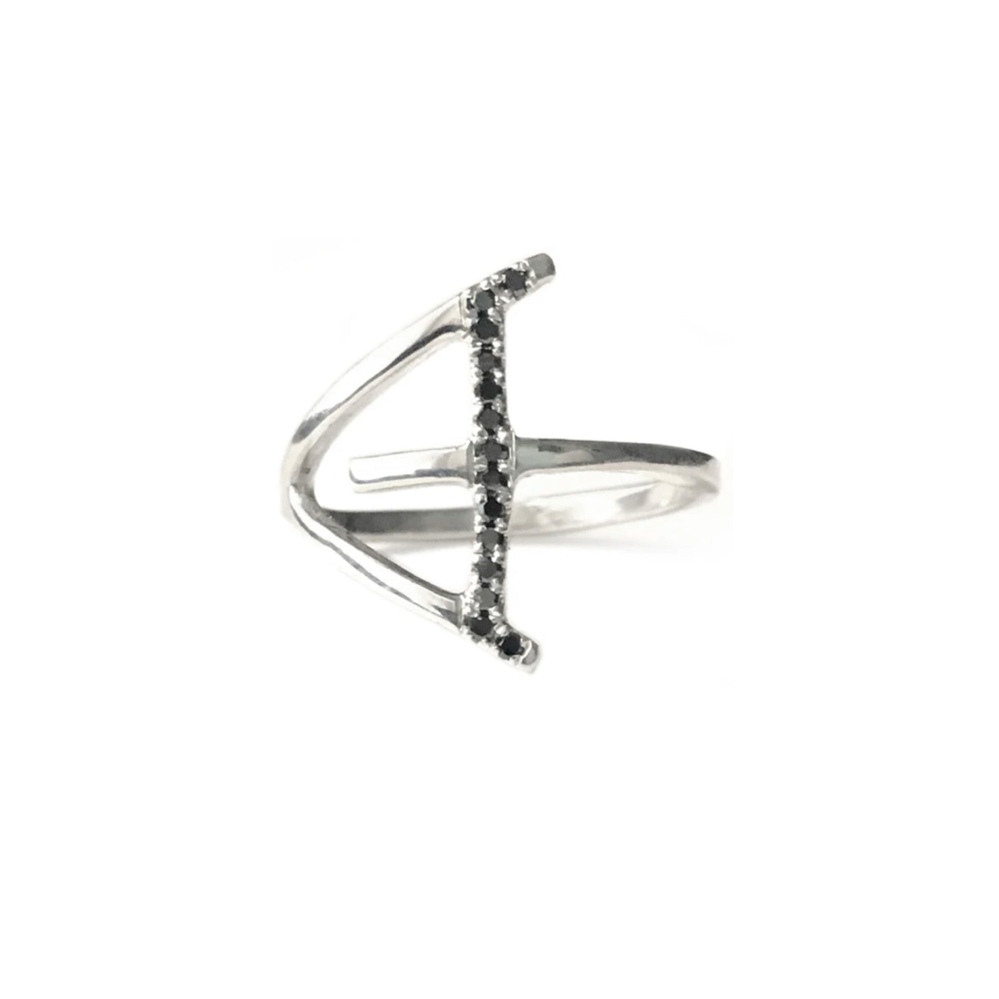 Alchemy Ring Water Symbol with black diamonds