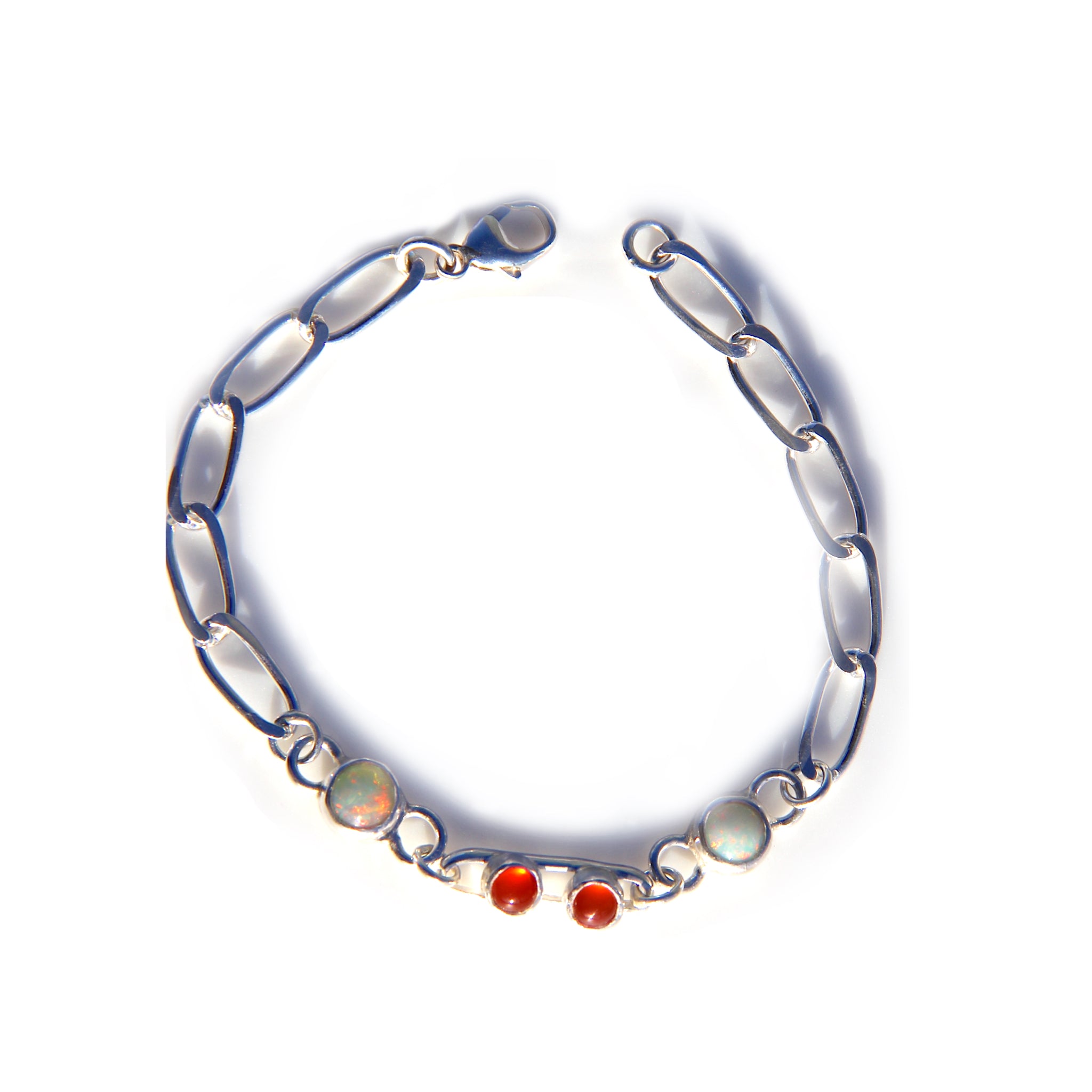 Double Opal Double Carnelian bracelet